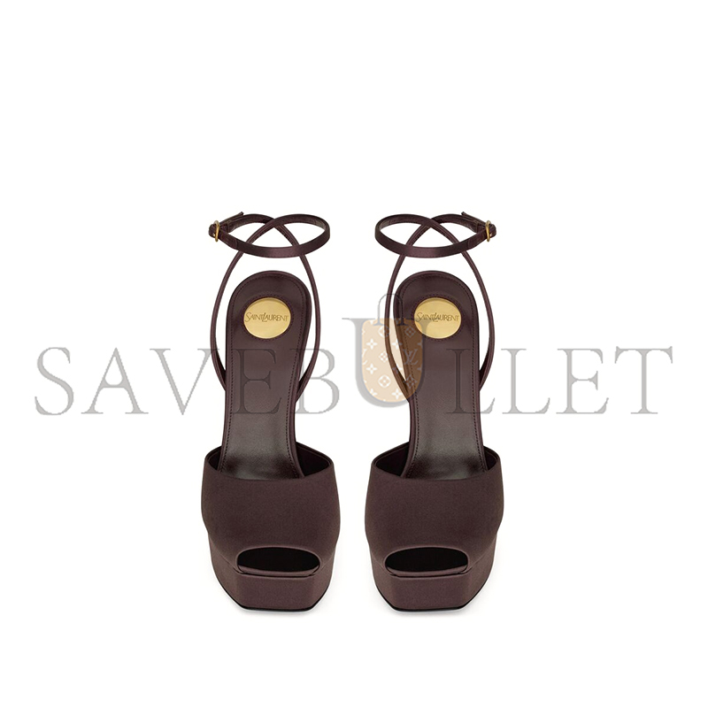 YSL LA SCANDALE PLATFORM SANDALS IN SATIN CREPE 8060709QNAO6027